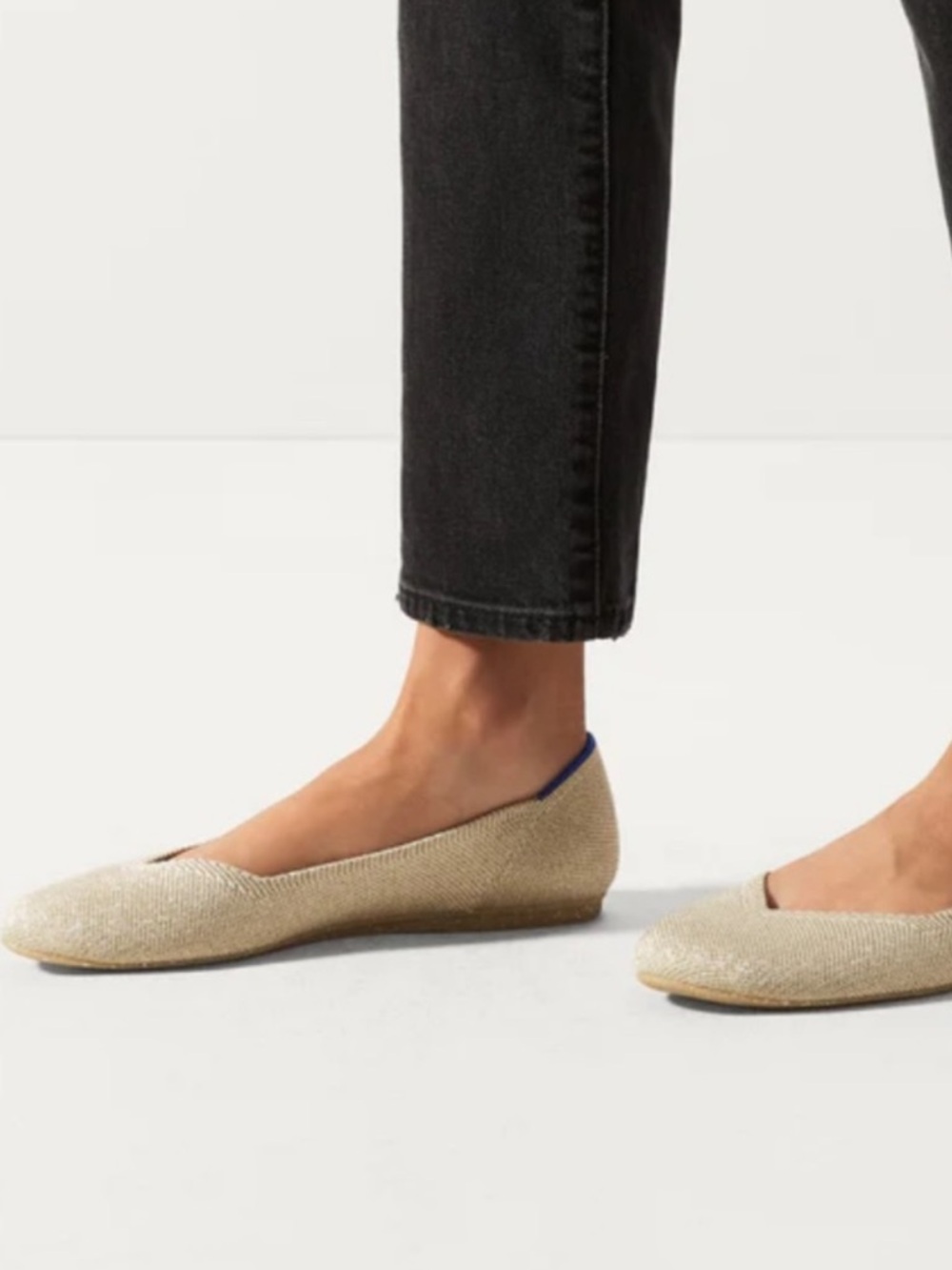 Rothys The Flat Light Gold Metallic Round Toe | 6.5 - Picture 2 of 13
